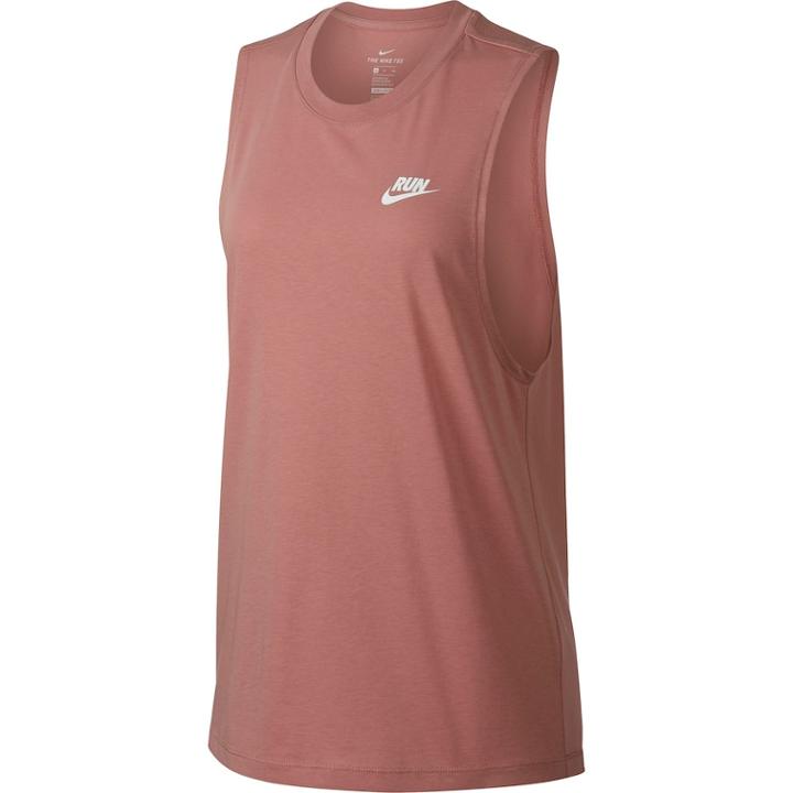 Women's Nike Dry Running Muscle Tank, Size: Medium, Light Pink