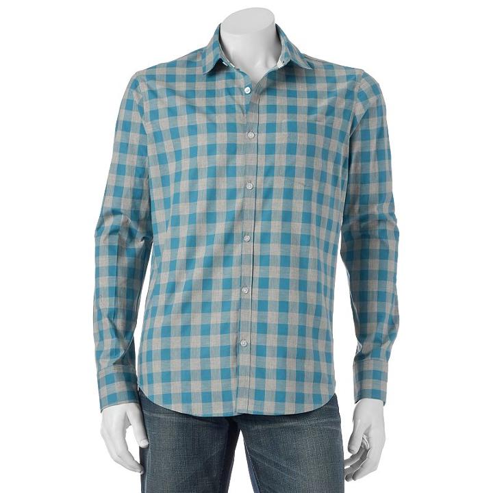Men's No Retreat Cutler Button-down Shirt, Size: Large, Light Blue