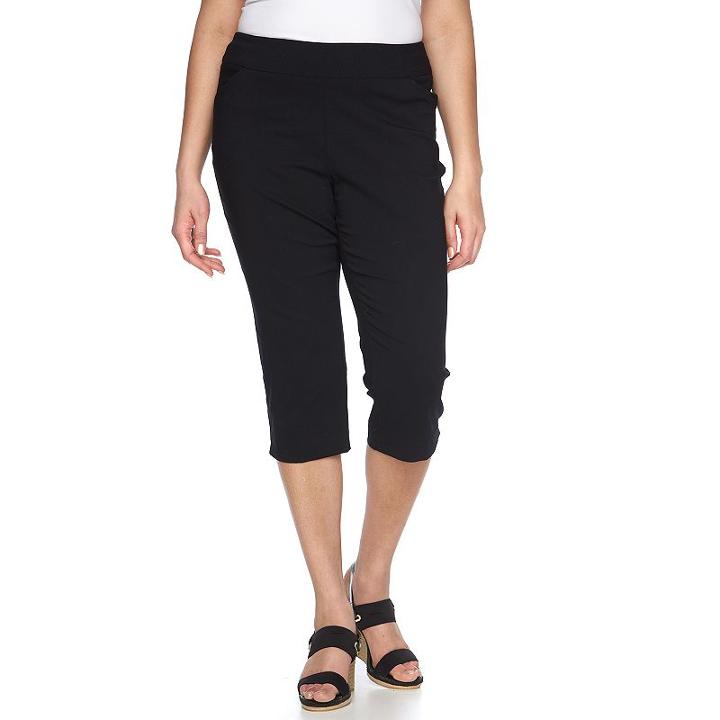 Plus Size Napa Valley Pull-on Capris, Women's, Size: 18 W, Black
