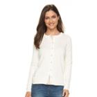 Women's Croft & Barrow&reg; Solid Button-front Cardigan, Size: Xl, White
