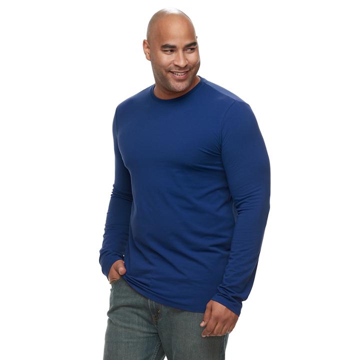Big & Tall Apt. 9&reg; Premier Flex Classic-fit Stretch Crewneck Tee, Men's, Size: Xxl Tall, Blue