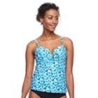 Women's Croft & Barrow&reg; Twisted Push-up Tankini Top, Size: 8, Med Blue