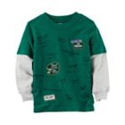 Boys 4-8 Carter's T-rex Squad Dinosaur Mock Layer Graphic Tee, Size: 7, Green