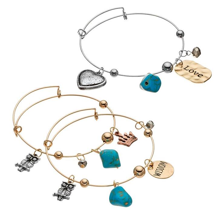 Wisdom & Love Turquoise Bangle Bracelet Set, Women's, Turq/aqua