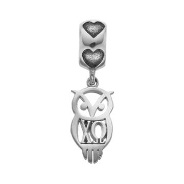 Chi Omega, Logoart Sterling Silver Sorority Owl Charm, Women's, Grey