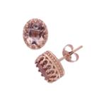 Tiara 14k Rose Gold Over Silver Simulated Morganite Stud Earrings, Women's, Pink