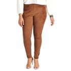 Plus Size Chaps Faux-suede Skinny Pants, Women's, Size: 2xl, Brown
