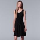 Women's Simply Vera Vera Wang Gathered-waist Shift Dress, Size: Small, Black