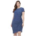 Plus Size Suite 7 Ruched Denim Sheath Dress, Women's, Size: 20 W, Blue Other