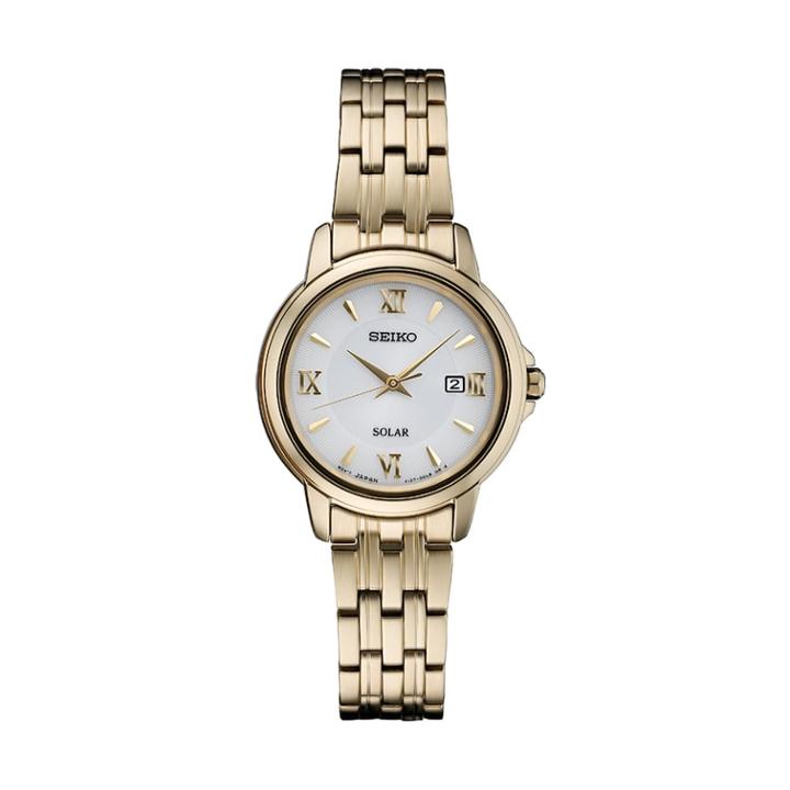 Seiko Women's Stainless Steel Solar Dress Watch, Size: Small, Gold