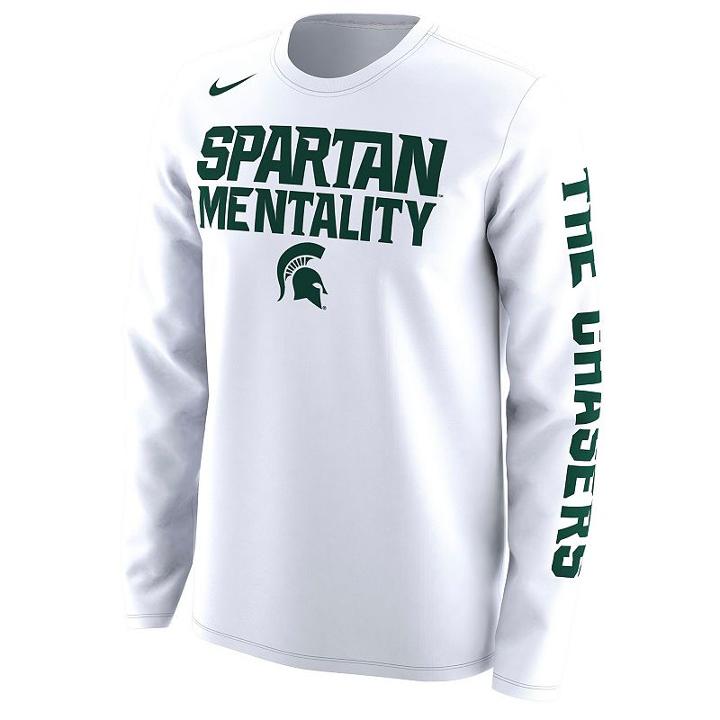 Men's Nike Michigan State Spartans Legend Long-sleeve Tee, Size: Xxl, White