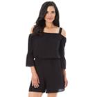 Women's Apt. 9 Off The Shoulder Crepe Romper, Size: Small, Black