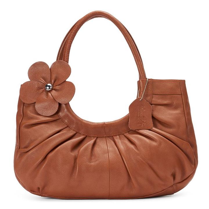 Donna Bella Mabel Floral Leather Shoulder Bag, Women's, Brown