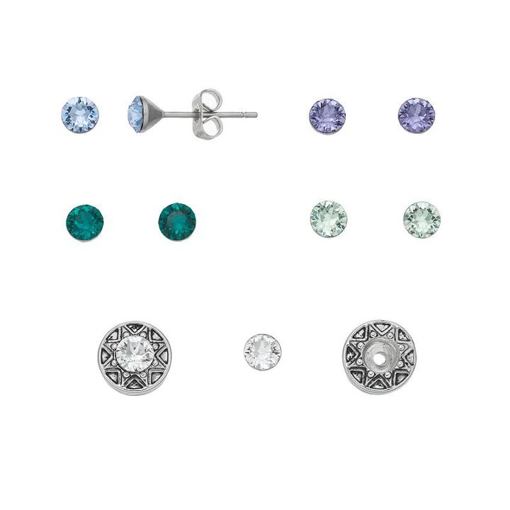 Charming Inspirations Interchangeable Stud Earring Set, Women's, Multicolor
