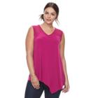 Plus Size Dana Buchman Asymmetrical Tank Top, Women's, Size: 1xl, Pink