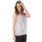 Women's Ab Studio Ruffle Front Printed Tank Top, Size: Xlrg Av/rg, Ovrfl Oth