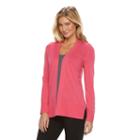 Women's Croft & Barrow&reg; Essential Open Front Cardigan, Size: Small, Med Pink