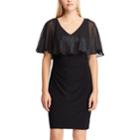 Women's Chaps Cape Overlay Sheath Dress, Size: 2, Black