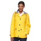 Women's Weathercast Hooded Rain Jacket, Size: Large, Gold