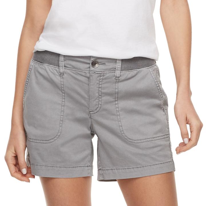 Women's Sonoma Goods For Life&trade; Comfort Waistband Shorts, Size: 16, Med Grey