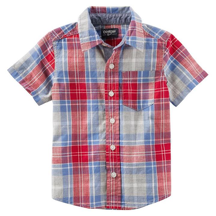 Boys 4-12 Oshkosh B'gosh&reg; Short Sleeve Button-front Shirt, Boy's, Size: 10, Ovrfl Oth