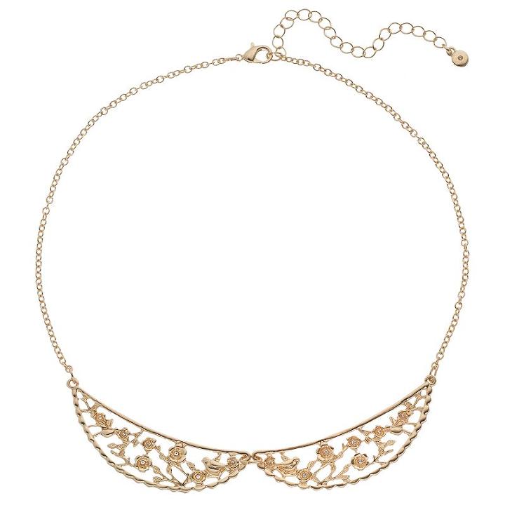 Lc Lauren Conrad Floral Vine Bib Necklace, Women's, Gold