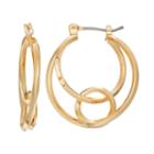 Lc Lauren Conrad Looped Nickel Free Hoop Earrings, Women's, Gold