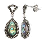 Tori Hill Abalone And Marcasite Sterling Silver Teardrop Earrings, Women's, White
