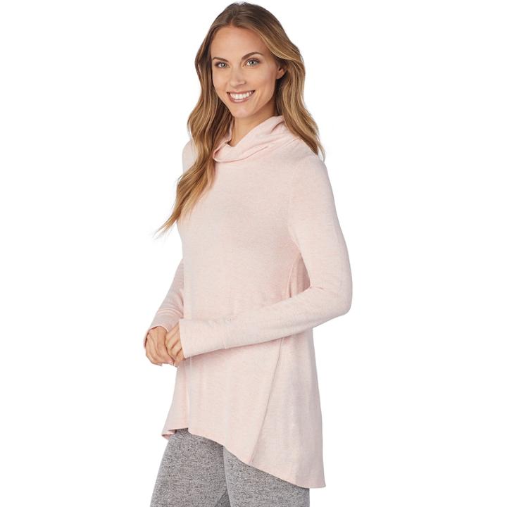 Women's Cuddl Duds Soft Knit Cowlneck Top, Size: Xl, Orange