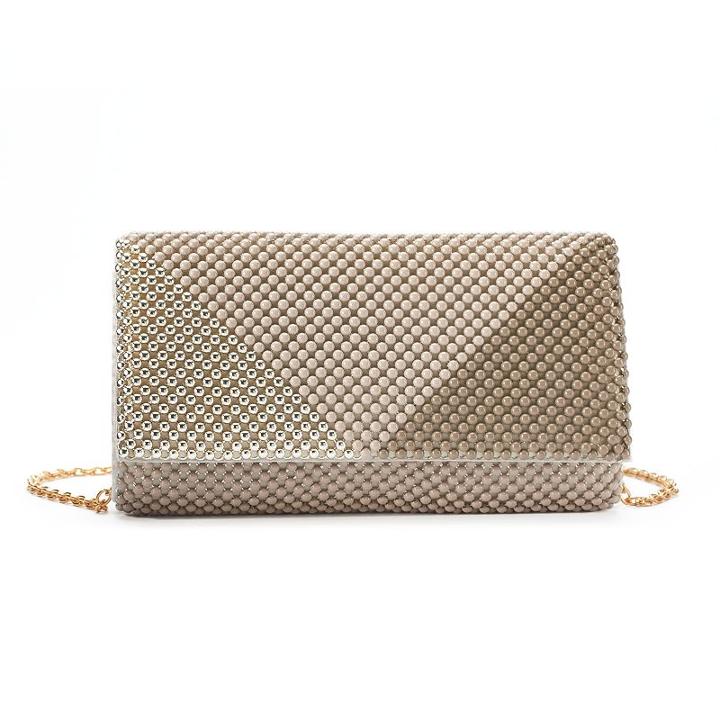 Gunne Sax Cassie Colorblock Ball Mesh Clutch, Women's, Lt Beige