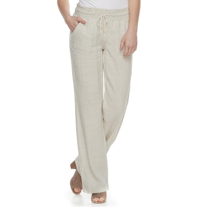 Juniors' So&reg; Wide-leg Beach Pants, Teens, Size: Xs, Dark Beige