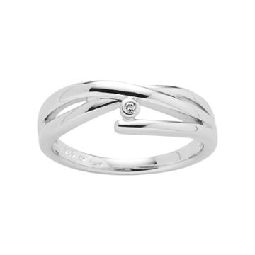 Boston Bay Diamonds Sterling Silver Diamond Accent Crisscross Ring, Women's, Size: 7, White