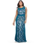 Plus Size Chaya Lace Panel Maxi Dress, Women's, Size: 22 W, Med Green