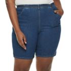 Plus Size Croft & Barrow&reg; Pull-on Denim Shorts, Women's, Size: Regular, Dark Blue