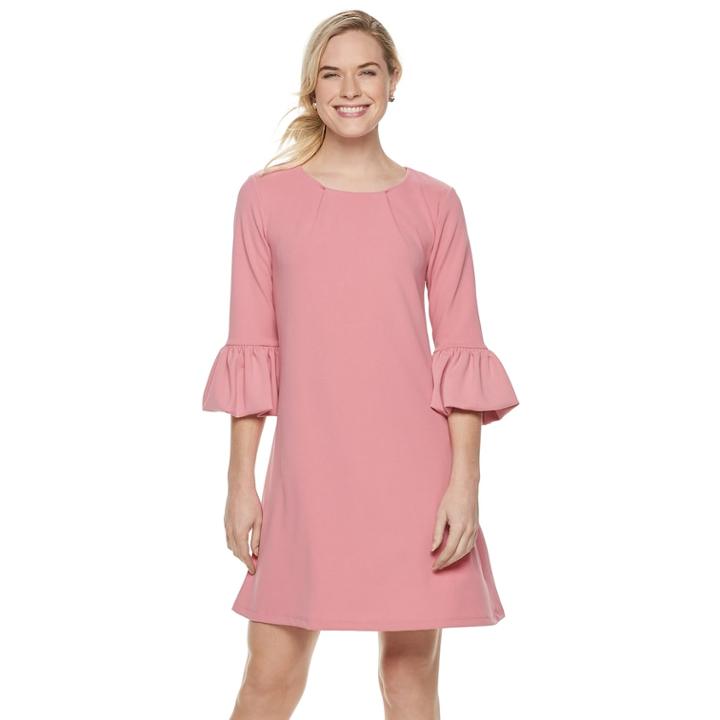 Women's Nina Leonard Balloon-sleeve Shift Dress, Size: Xl, Med Pink