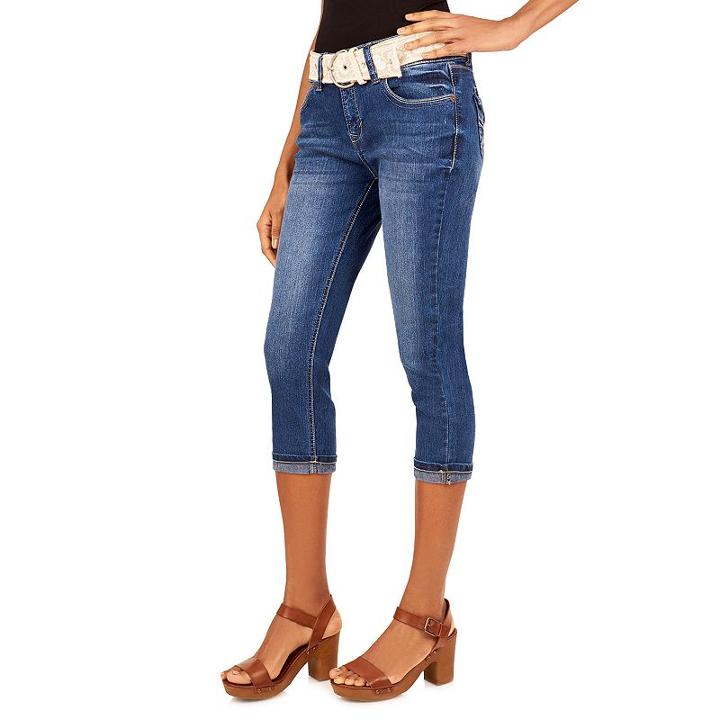 Juniors' Wallflower Luscious Curvy Cuffed Capri Jeans, Girl's, Size: 5, Red Other