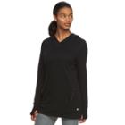 Women's Tek Gear&reg; French Terry Tunic Hoodie, Size: Small, Black