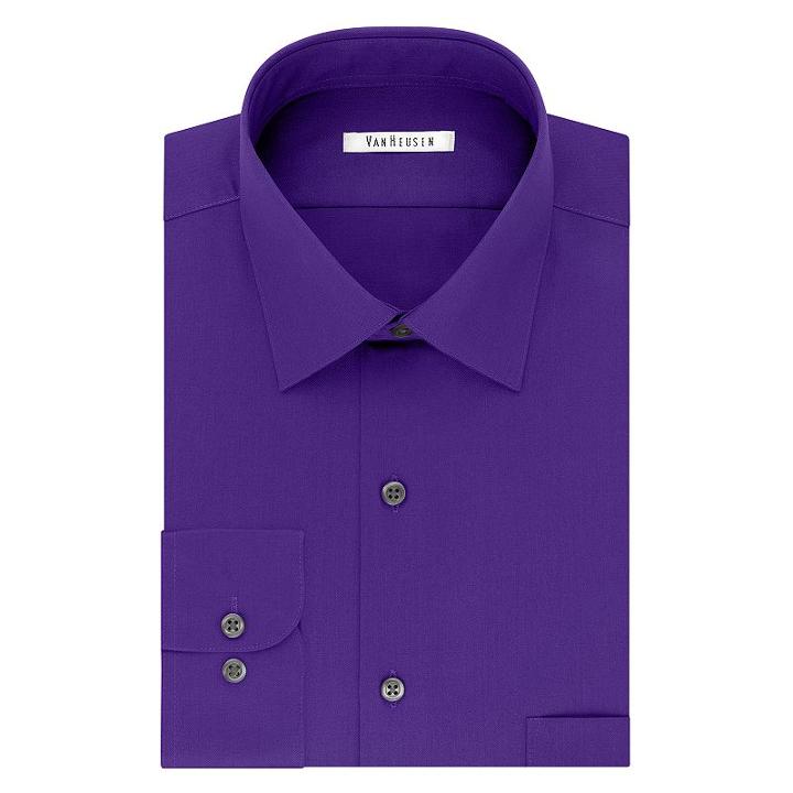 Men's Van Heusen Flex Collar Athletic-fit Dress Shirt, Size: 18-34/35, Med Purple