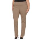 Plus Size Napa Valley Slimming Solution Straight-leg Dress Pants, Women's, Size: 18 W, Dark Brown