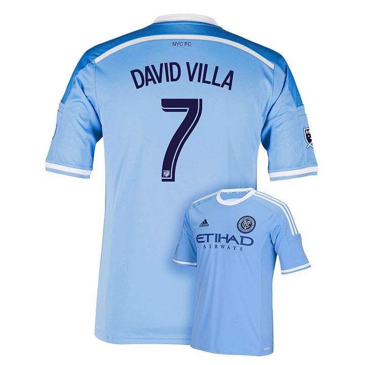 Men's Adidas New York City Fc David Villa Wordmark Mls Jersey, Size: Xl, Blue Other