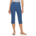 Women's Croft & Barrow&reg; Embellished Capri Jeans, Size: Large, Blue