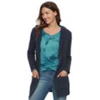 Women's Sonoma Goods For Life&trade; Hooded Cardigan, Size: Xl, Blue