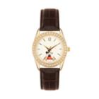 Disney 's Mickey Mouse Women's Crystal Leather Watch, Size: Small, Brown