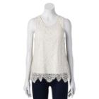 Juniors' Trixxi Scallop Lace Tank, Girl's, Size: Xs, Natural