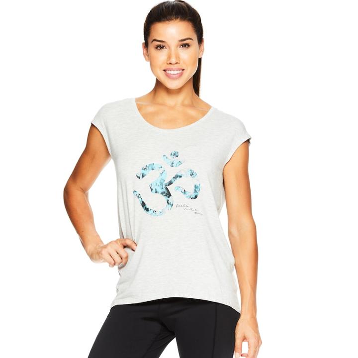Women's Gaiam Dani Yoga Graphic Tee, Size: Small, White