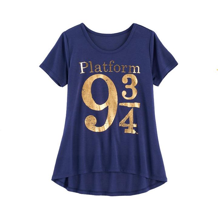 Girls 7-16 Harry Potter Platform 9 3/4 Foil Graphic Tee, Size: Medium, Blue (navy)