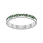Traditions Sterling Silver Crystal Birthstone Eternity Ring, Women's, Size: 7, Green