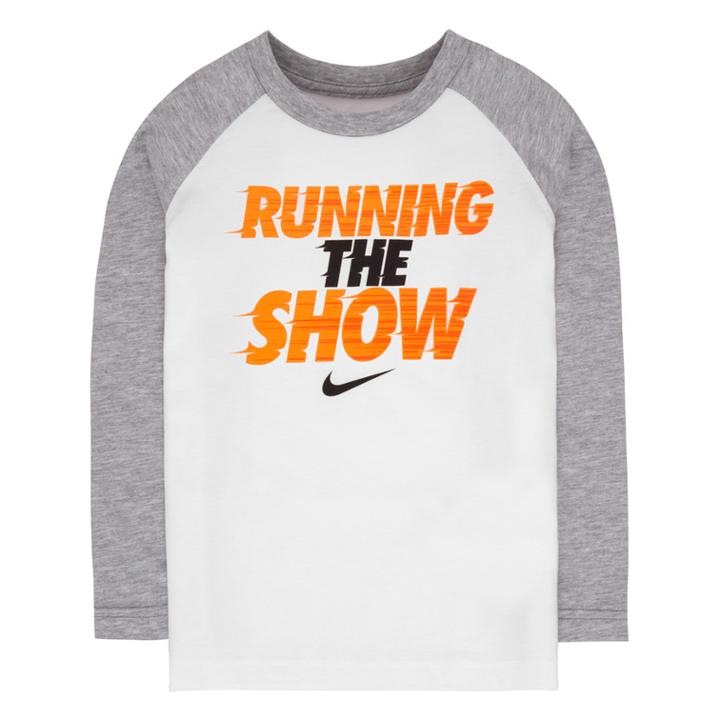 Boys 4-7 Nike Running The Show Raglan Tee, Size: 7, White