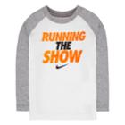 Boys 4-7 Nike Running The Show Raglan Tee, Size: 7, White