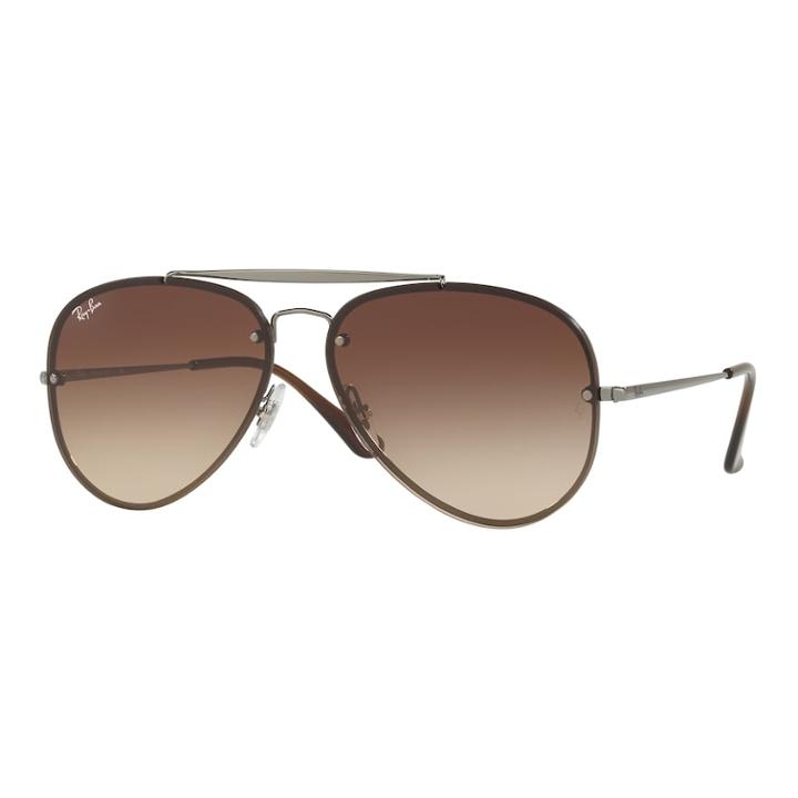 Ray-ban Blaze Rb3584n 61mm Aviator Gradient Sunglasses, Women's, Brown Over